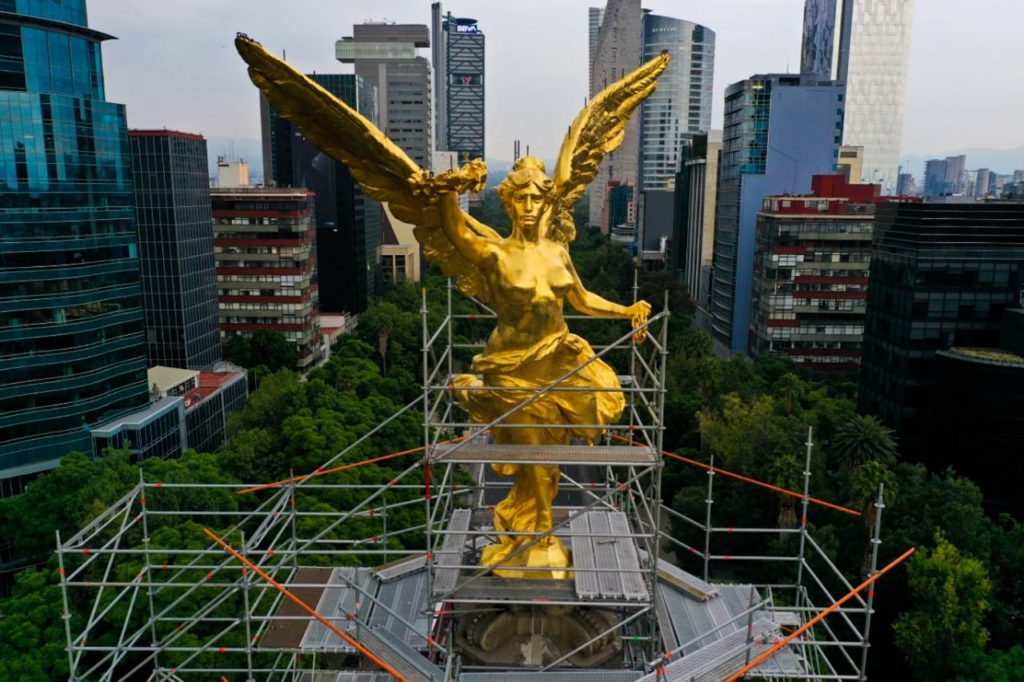 Ángel de la Independencia se prepara para bicentenario de México