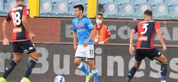 Chucky Lozano de titular en el triunfo del Napoli frente al Genoa