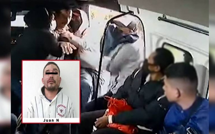 Cae un ladrón que fue grabado amenazando a pasajeros durante asalto, en Naucalpan 