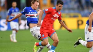 Chucky Lozano dio dos asistencias en el triunfo del Napoli sobre el Sampdoria