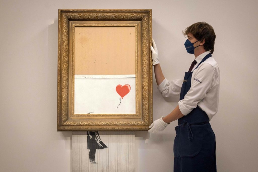 Vuelve a subasta cuadro de Banksy parcialmente destruido