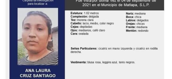Reportaron desaparición de mujer, en Matlapa
