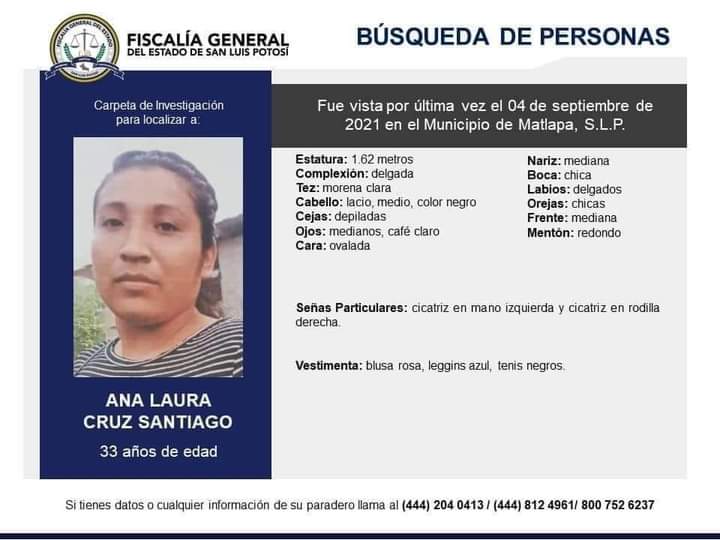 Reportaron desaparición de mujer, en Matlapa 