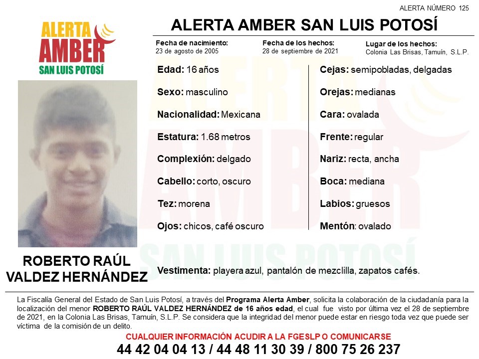 Activan alerta Amber por adolescente desaparecido 