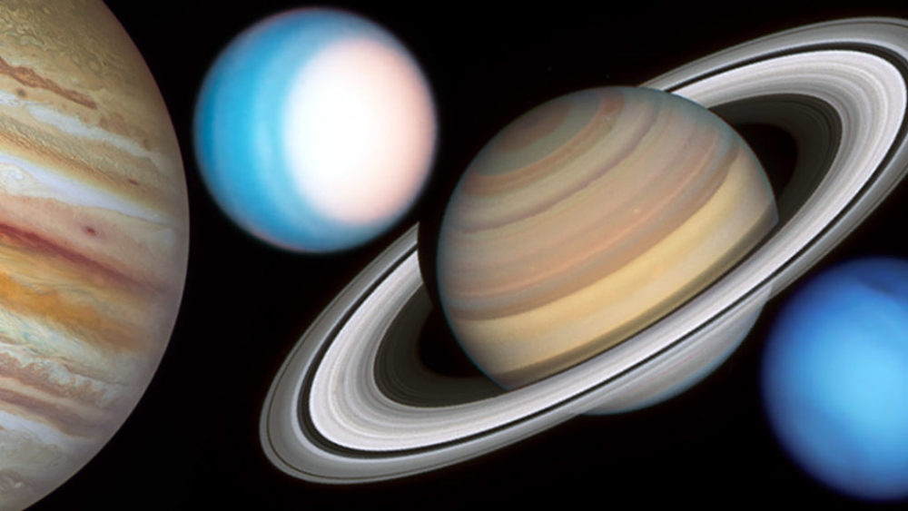 Júpiter-Saturno-Urano-telecopio-hubble