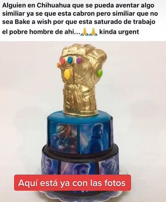 pide pastel del Guante de Thanos