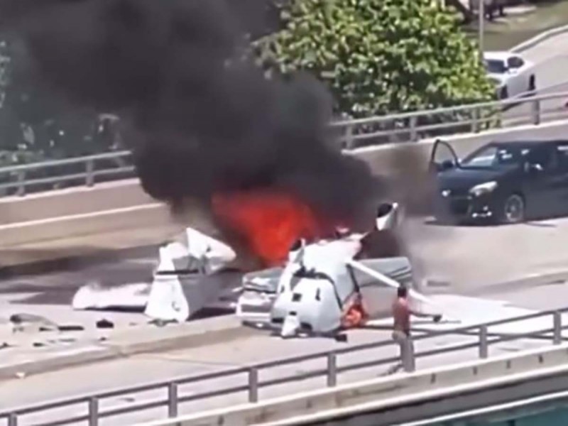 Avioneta choca contra puente en Miami; reportan varios lesionados