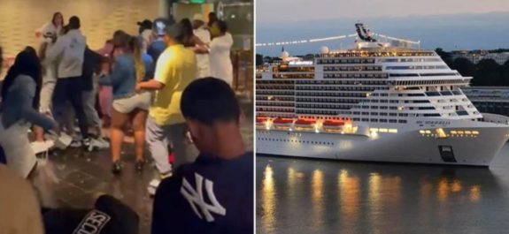 Estalla pelea entre 60 pasajeros de crucero que se dirigía a Nueva York