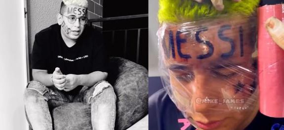 Influencer que se tatuó Messi en la frente ahora se arrepiente