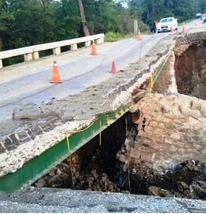 Cierran la carretera Valles – Tamazunchale por el derrumbe de un puente