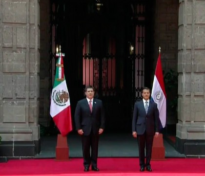 Peña Nieto recibe a Horacio Cartes, presidente de Paraguay, en Palacio Nacional