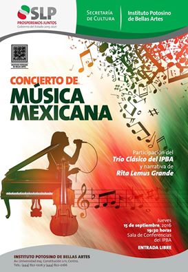 Hoy gran concierto de Música  Mexicana en el I.P.B.