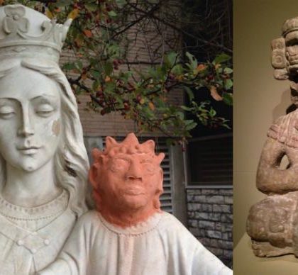 Mujer intenta restaurar estatua  de niño Jesús; le sale dios maya