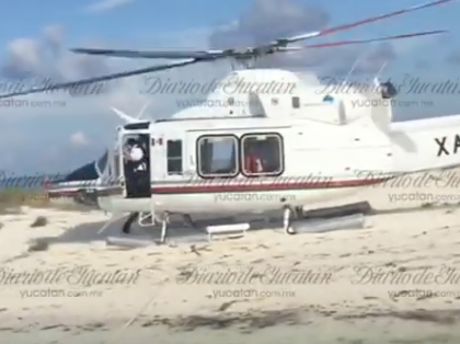 Acusan a Emilio Gamboa dañar arrecife al aterrizar en helicóptero (video)