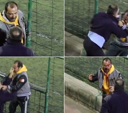 Dos padres se pelean a puñetazos durante un partido de futbol