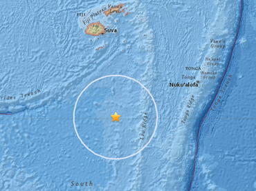 Terremoto sacude el mar al sureste de Fiji