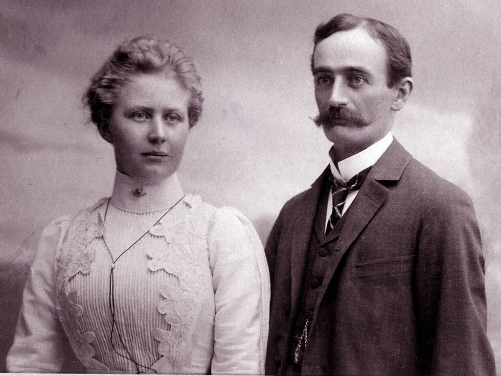 Elizabeth Christ y Friedrich Trump, os abuelos paternos de Donald Trump, en 1918.