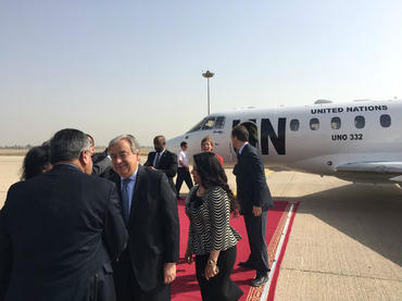 Antonio Guterres, secretario general de la ONU, llega a Iraq