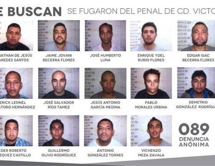 Suman 15 reos recapturados de penal de Tamaulipas