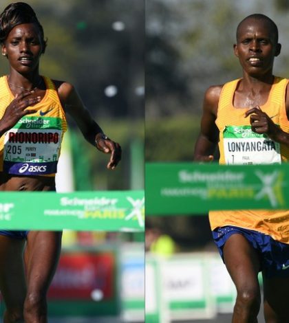 Esposos kenianos  triunfan en Maratón de París