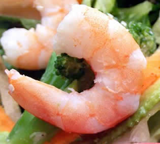El camarón, poca grasa y  dietas bajas en colesterol