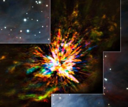 El espectacular choque de dos estrellas en Orión captado en alta definición