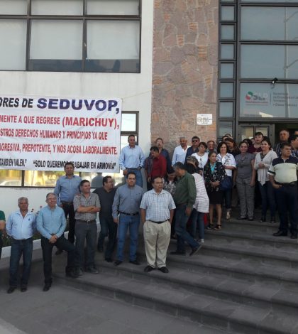 Marychuy une a los trabajadores de la Seduvop… en su contra