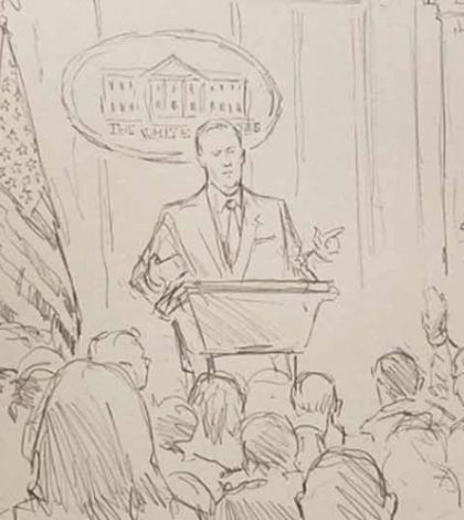 CNN envía dibujante a rueda de prensa de la Casa Blanca