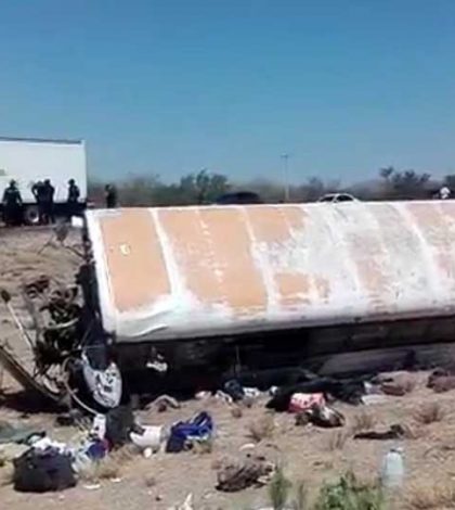 Mueren jornalero y bebé por camionazo en Sonora; hay 43 heridos
