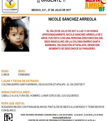 Alerta Amber: Ayuda a Nicole Sánchez a regresar a casa
