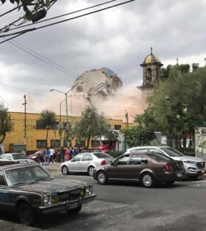 Se desploma cúpula de parroquia en la colonia Guerrero