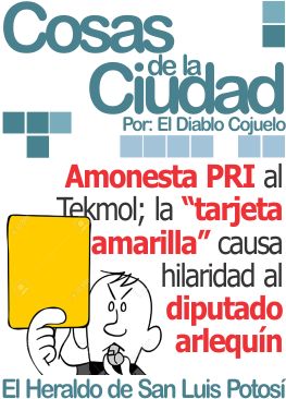 Amonesta PRI al Tekmol; la “tarjeta amarilla” causa hilaridad al diputado arlequín