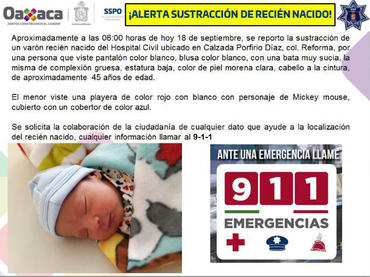 Roban bebé del Hospital Civil de Oaxaca