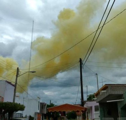 Reportan nube amarilla en refinería de Pemex en Salamanca