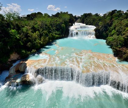Las cascadas de agua azul, un regalo de la naturaleza en chiapas