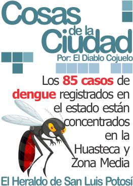 Cosas de la Ciudad: Los 85 casos de dengue registrados en el estado están concentrados en la Huasteca y Zona Media