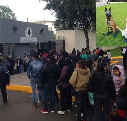 Familias hacen fila para ver a Frida en la Semar