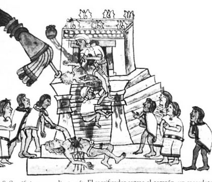 Templo Mayor;  sacrificio humano, a detalle