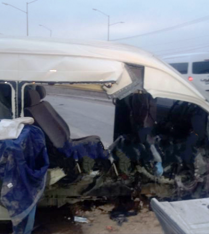 Nuevo accidente de vehículo de transporte de personal, 7 heridos, 3 de ellos graves
