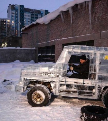 Construye un auto con bloques de hielo, ¡y funciona!