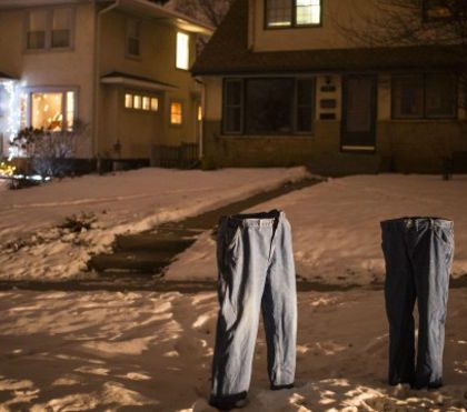 Las curiosas imágenes de los pantalones congelados en EE.UU