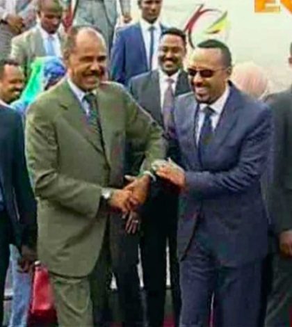 Presidentes de Eritrea y Etiopía celebran reunión histórica