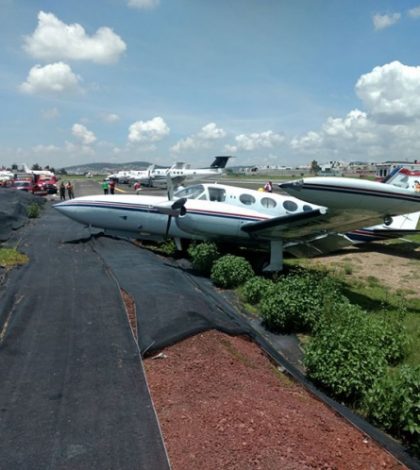 Se despista avioneta en aeródromo de Pachuca