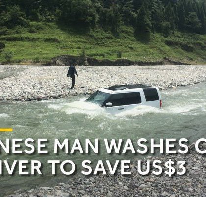 Metió su camioneta en el río para ahorrar el dinero del lavado