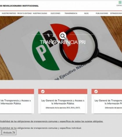 Reconoce INAI transparencia del PRI… en página web