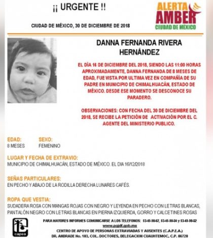 Alerta Amber: Ayuda a Danna Fernanda a volver a casa