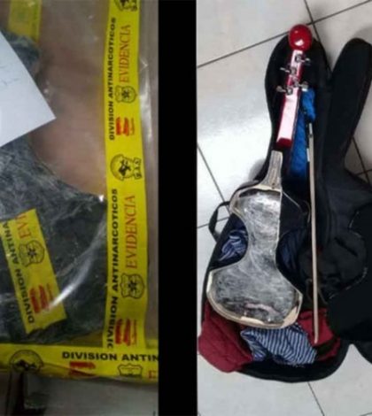 Caen 2 mexicanos en aeropuerto; escondían droga en sus guitarras