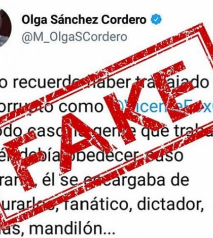 Califica Sánchez Cordero como ‘fake news’ tuit contra Fox