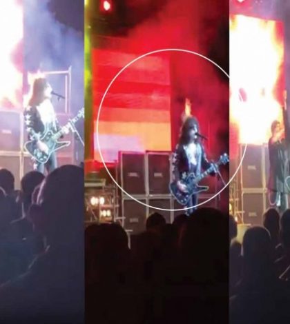 #Video: Se incendia en pleno concierto pero el show debe continuar