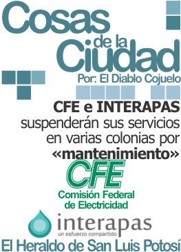 Cosas de la ciudad: CFE e INTERAPAS suspenderán sus servicios en varias colonias por «mantenimiento»